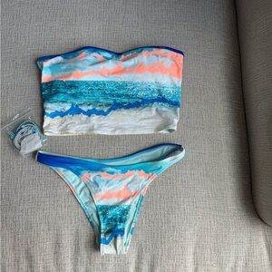 Aerie Blue and Pink Bikini Set